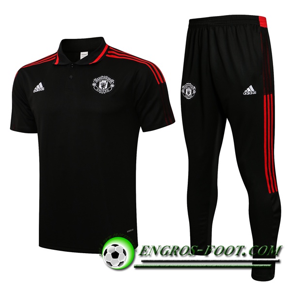 Ensemble Polo Manchester United + Pantalon Rouge/Noir 2021/2022