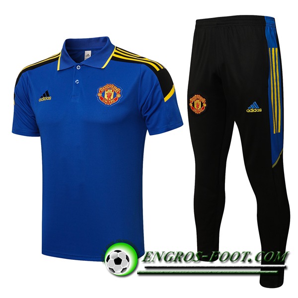 Ensemble Polo Manchester United + Pantalon Bleu/Noir 2021/2022 -01