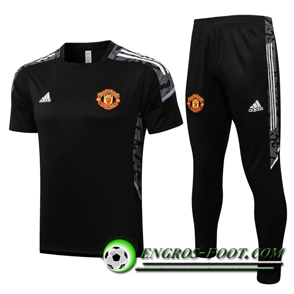 Ensemble Polo Manchester United + Pantalon Blanc/Noir 2021/2022