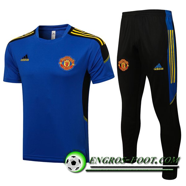 Ensemble Polo Manchester United + Pantalon Bleu/Noir 2021/2022