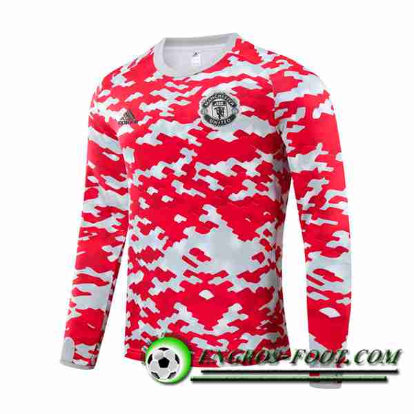 Sweatshirt Training Manchester United Rouge/Blanc 2021/2022