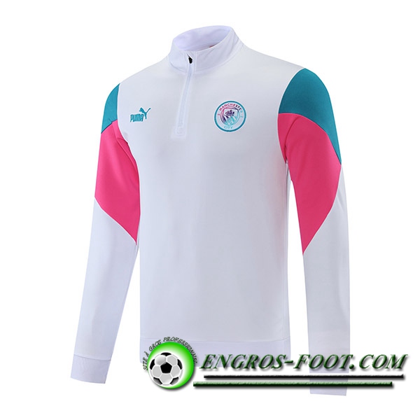 Sweatshirt Training Manchester City Rose/Blanc/Bleu 2021/2022