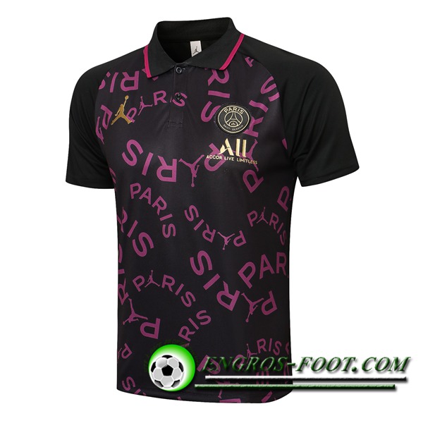 Polo Foot Jordan PSG Noir/Pourpre 2021/2022