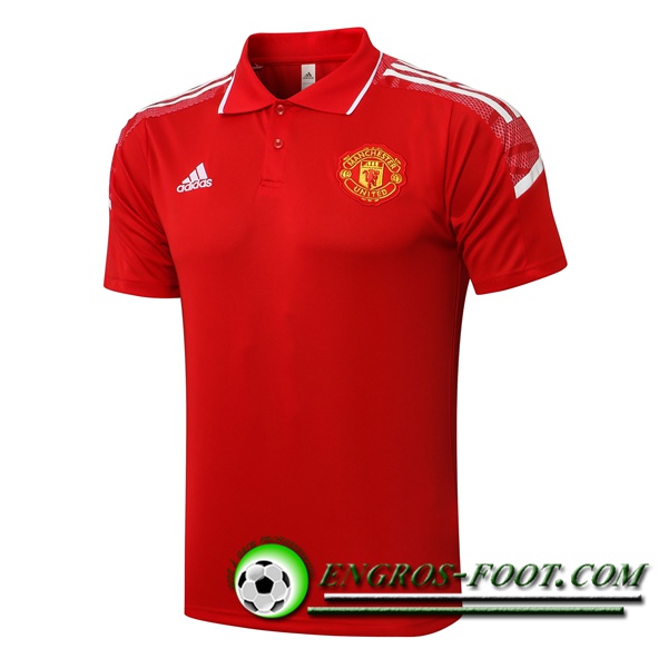 Polo Foot Manchester United Blanc/Rouge 2021/2022 -01