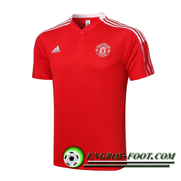 Polo Foot Manchester United Blanc/Rouge 2021/2022