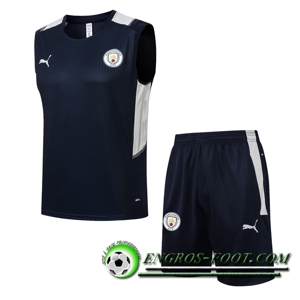 Ensemble Training Debardeur Manchester City + Short Bleu Marin 2021/2022