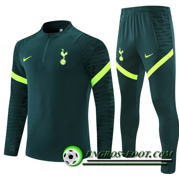 Ensemble Survetement de Foot Tottenham Hotspur Vert Fonce 2021/2022