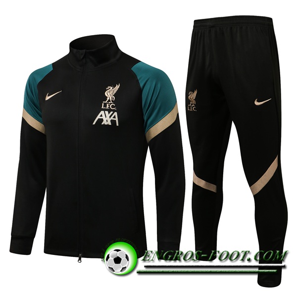 Ensemble Survetement de Foot - Veste FC Liverpool Noir/Vert/Brun 2021/2022