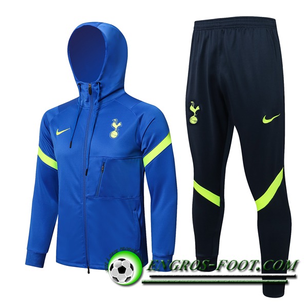 Ensemble Veste A Capuche Survetement - Veste Tottenham Hotspur Bleu/Jaune 2021/2022