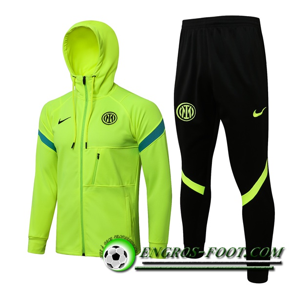 Ensemble Veste A Capuche Survetement - Veste Inter Milan Vert 2021/2022