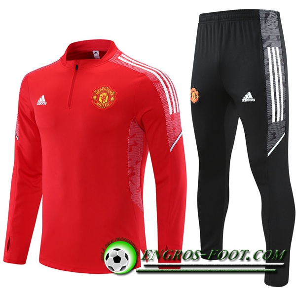 Ensemble Survetement de Foot Manchester United Enfant Rouge/Blanc 2021/2022