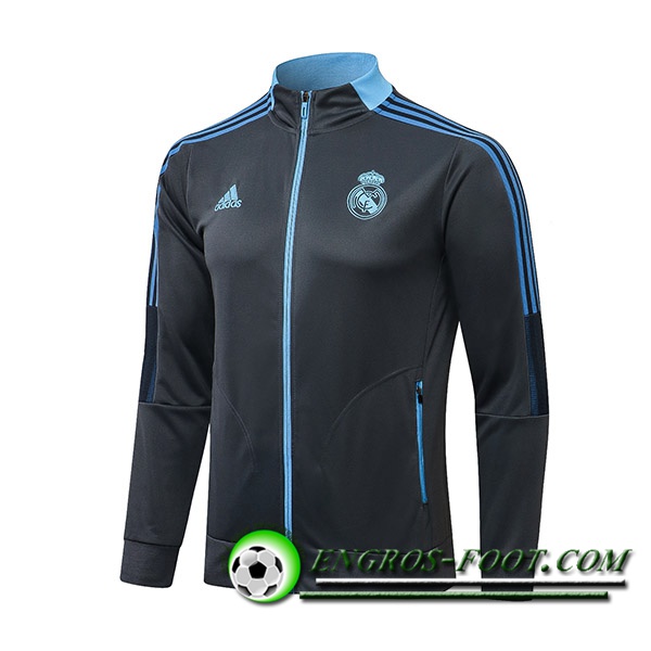 Veste Foot Real Madrid Gris Fonce/Bleu 2021/2022