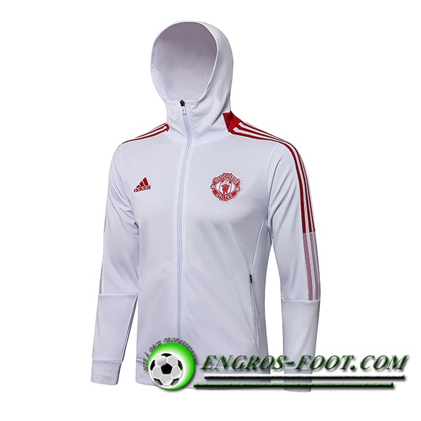 Veste A Capuche Manchester United Rouge/Blanc 2021/2022