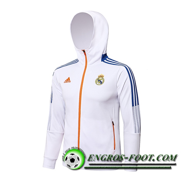 Veste A Capuche Real Madrid Blanc/Bleu 2021/2022