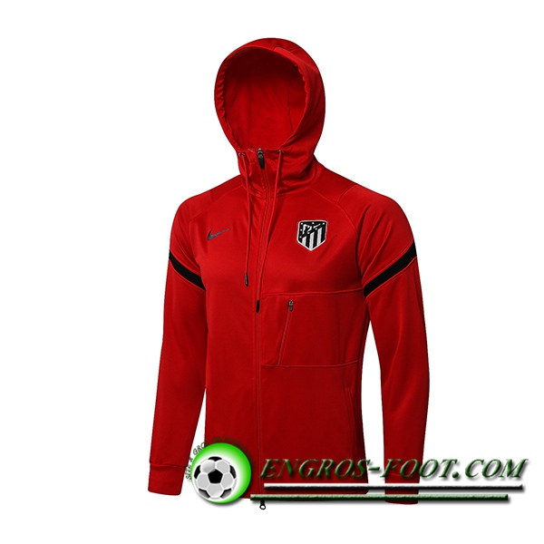 Veste A Capuche Atletico Madrid Rouge/Noir 2021/2022