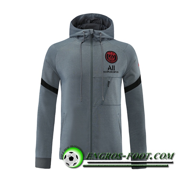 Veste A Capuche Jordon PSG Gris Fonce 2021/2022