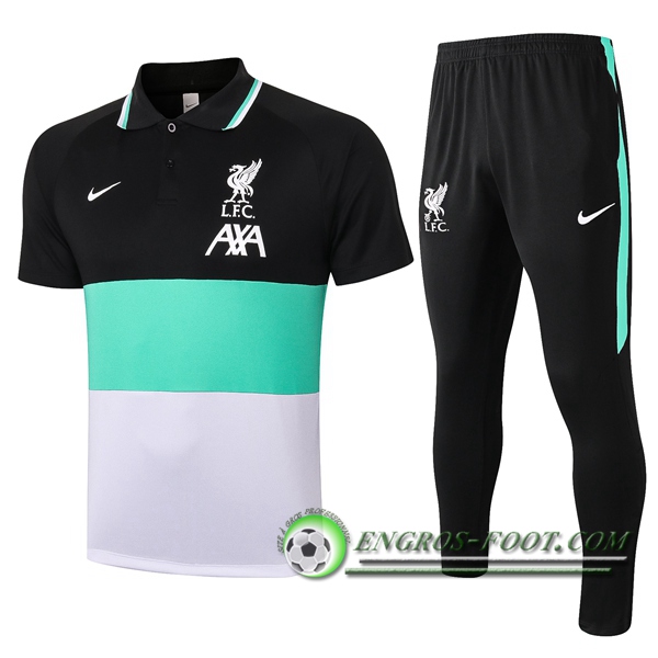 Ensemble Polo FC Liverpool + Pantalon Vert/Noir/Blanc 2020/2021