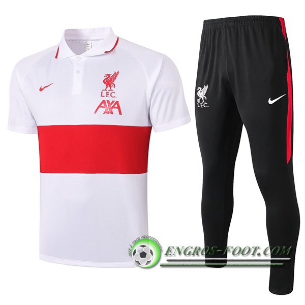 Ensemble Polo FC Liverpool + Pantalon Rouge/Blanc 2020/2021