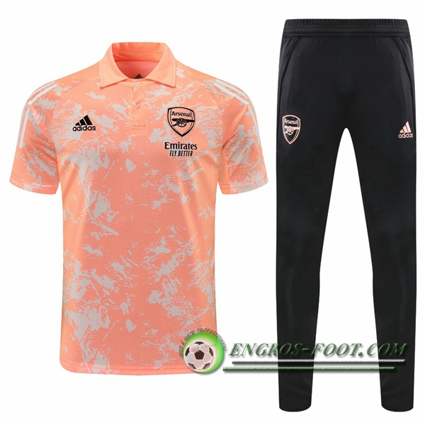 Ensemble Polo Arsenal + Pantalon Rose/Blanc 2020/2021