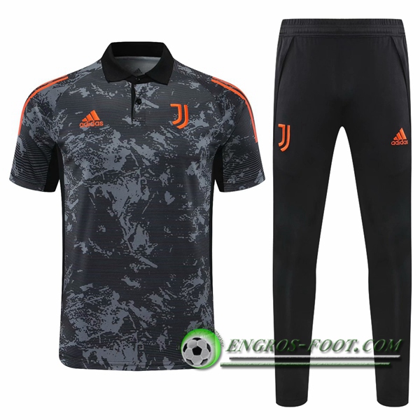 Ensemble Polo Juventus + Pantalon Noir/Gris 2020/2021