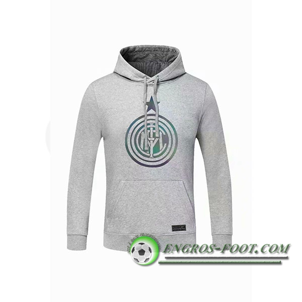 Engros-foot: Sweatshirt Training Capuche Inter Milan Gris 2020/2021 Thailande