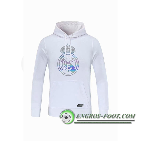 Engros-foot: Sweatshirt Training Capuche Real Madrid Blanc 2020/2021 Thailande