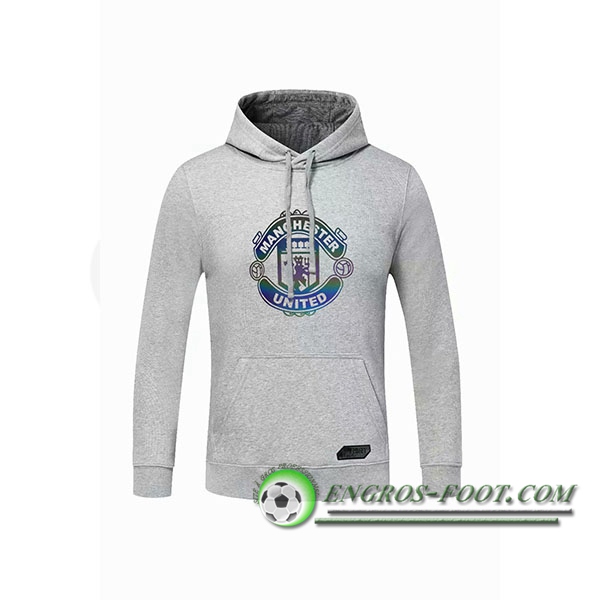 Engros-foot: Sweatshirt Training Capuche Manchester United Gris 2020/2021 Thailande