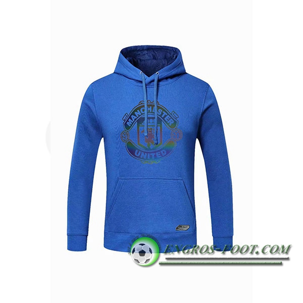 Engros-foot: Sweatshirt Training Capuche Manchester United Bleu 2020/2021 Thailande