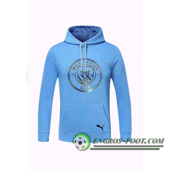 Engros-foot: Sweatshirt Training Capuche Manchester City Bleu clair 2020/2021 Thailande