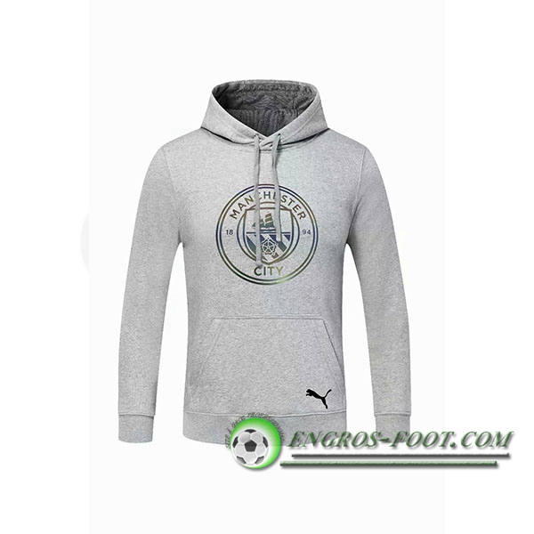 Engros-foot: Sweatshirt Training Capuche Manchester City Gris 2020/2021 Thailande