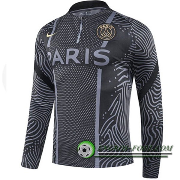 Engros-foot: Sweatshirt Training PSG Noir/Gris 2020/2021 Thailande