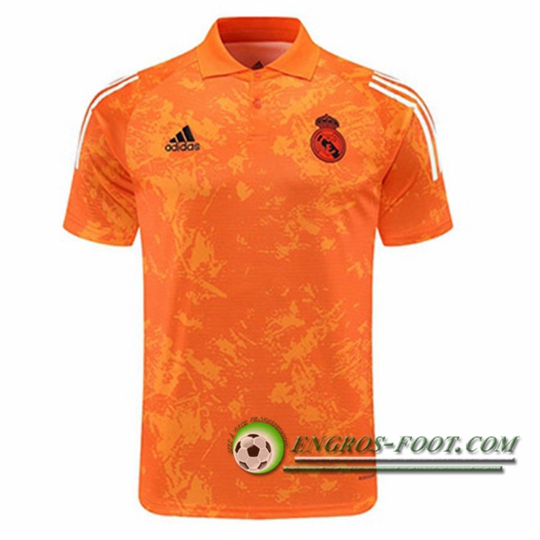 Polo Foot Real Madrid Orange/Blanc 2020/2021