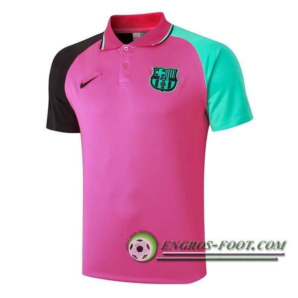 Polo Foot FC Barcelone Rose/Noir 2020/2021