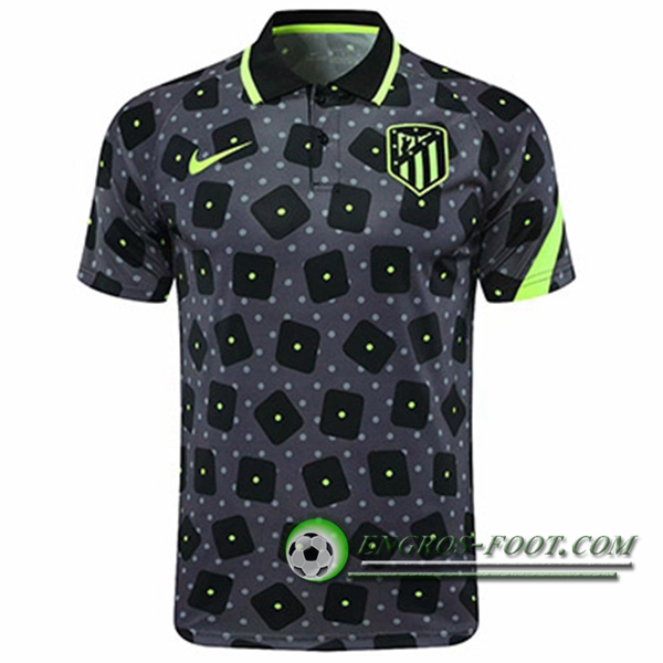 Polo Foot Atletico Madrid Noir/Volt 2020/2021