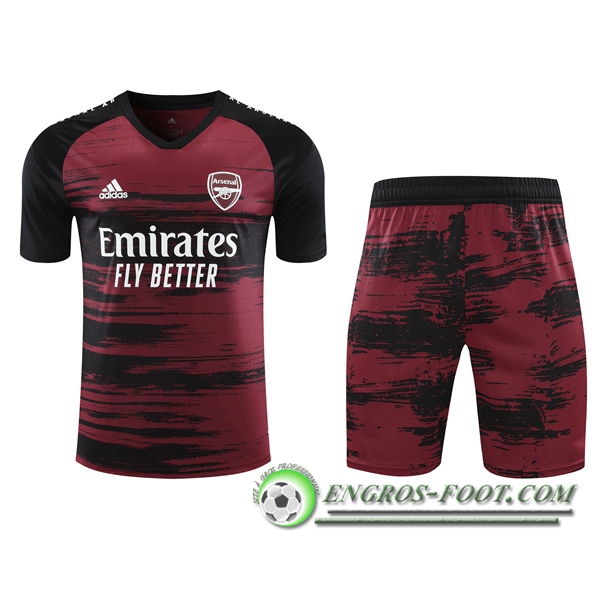 Ensemble Training T-Shirts Arsenal + Shorts Rouge/Noir 2020/2021