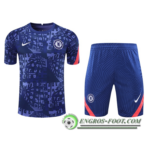 Ensemble Training T-Shirts FC Chelsea + Shorts Bleu 2020/2021