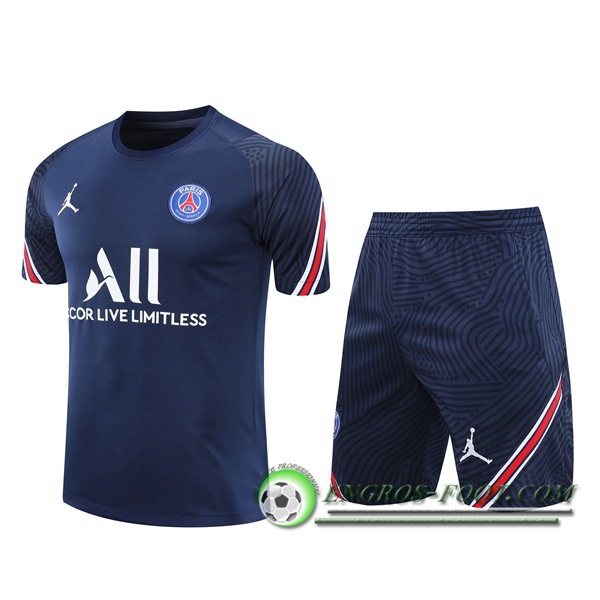 Ensemble Training T-Shirts PSG Jordan + Shorts Bleu Marin 2020/2021