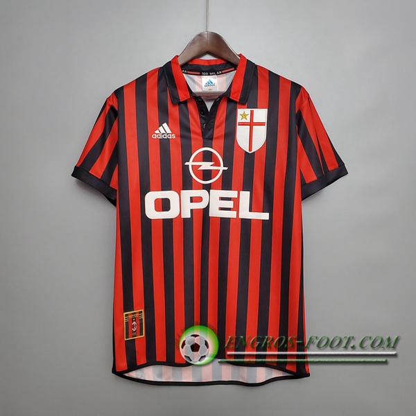 Engros-foot: Jeu Maillot de Milan AC Retro Domicile 1999/2000 Thailande