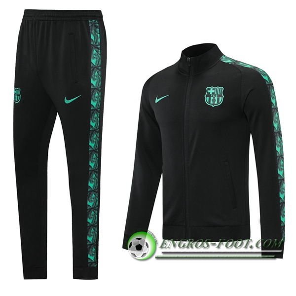 Ensemble Survetement de Foot - Veste FC Barcelone Noir/Vert 2020/2021