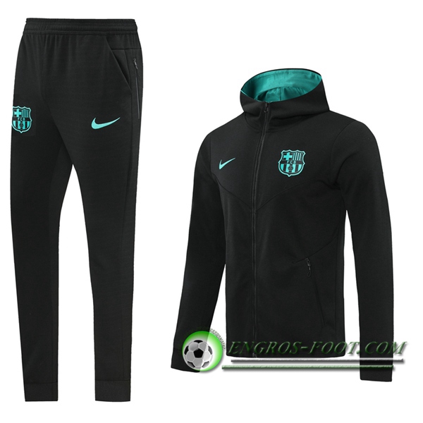 Ensemble Veste A Capuche Survetement FC Barcelone Vert/Noir 2020/2021