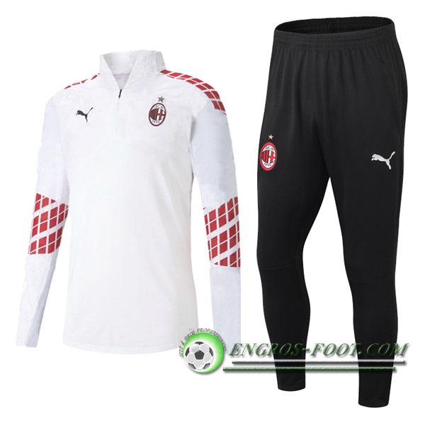 Ensemble Survetement de Foot - Veste Milan AC Blanc 2020/2021