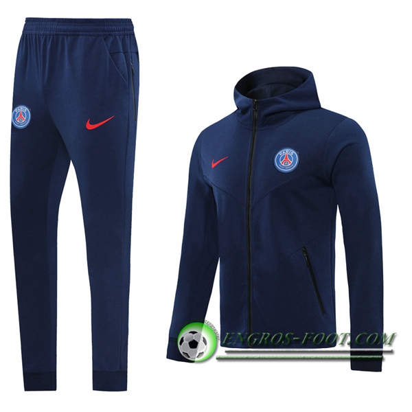 Ensemble Veste A Capuche Survetement PSG Bleu Marin 2020/2021