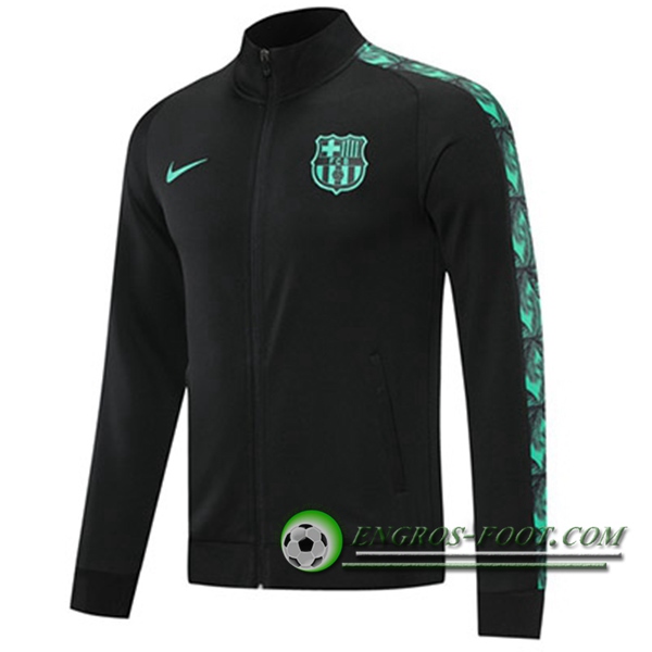 Nouveaux Veste Foot FC Barcelone Noir/Vert 2020/2021