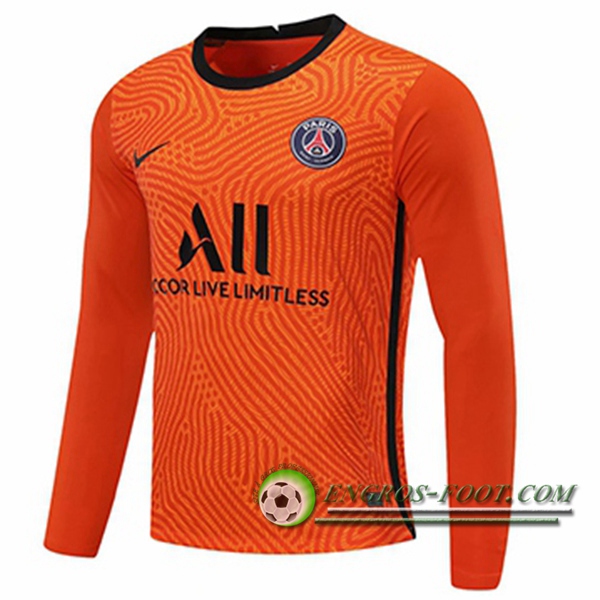 Engros-foot: Jeu Maillot de Foot PSG Gardien De But Jaune Manche longue 2020/2021 Thailande