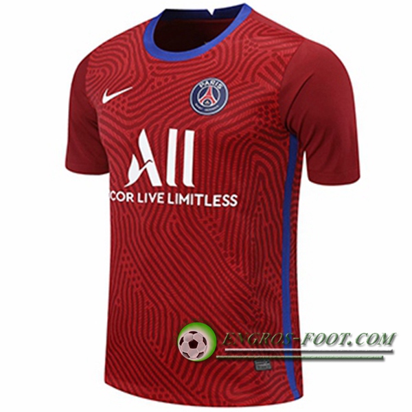 Engros-foot: Jeu Maillot de Foot PSG Gardien De But Rouge 2020/2021 Thailande