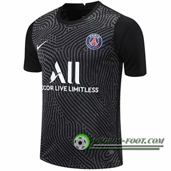 Engros-foot: Jeu Maillot de Foot PSG Gardien De But Noir 2020/2021 Thailande