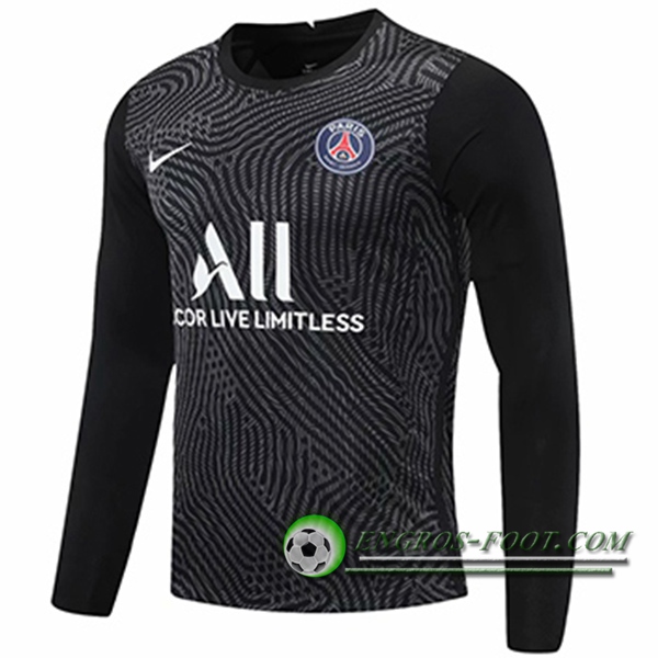 Engros-foot: Jeu Maillot de Foot PSG Gardien De But Noir Manche longue 2020/2021 Thailande