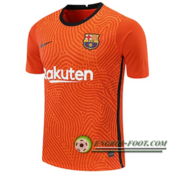 Engros-foot: Jeu Maillot FC Barcelone Gardien De But Orange 2020/2021 Thailande