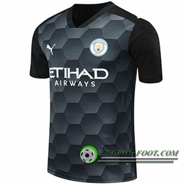 Engros-foot: Jeu Maillot Manchester City Gardien De But Noir 2020/2021 Thailande