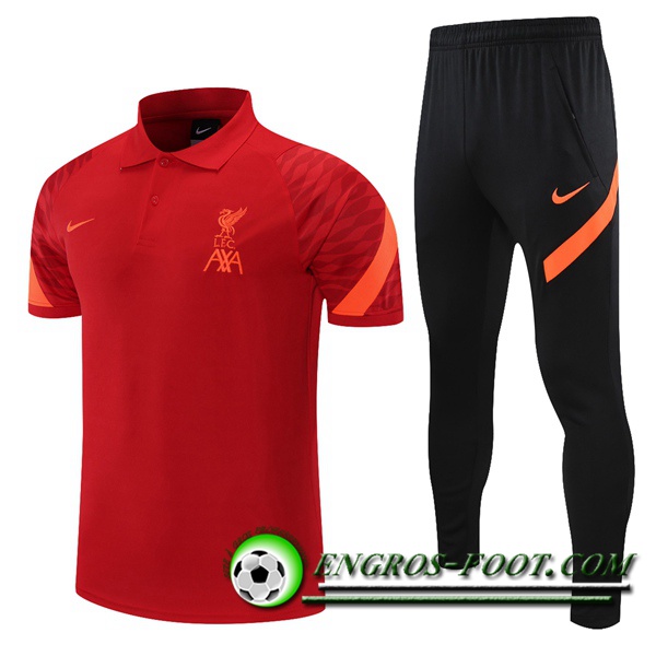 Ensemble Polo FC Liverpool + Pantalon Orange/Rouge 2021/2022